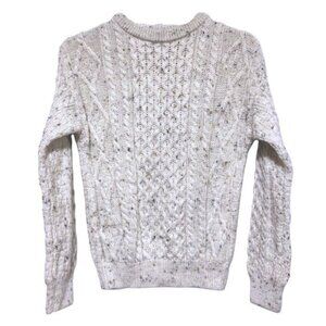 The Irish Store Womens Fisherman Sweater S Cable Knit Aran Cream 100% Wool